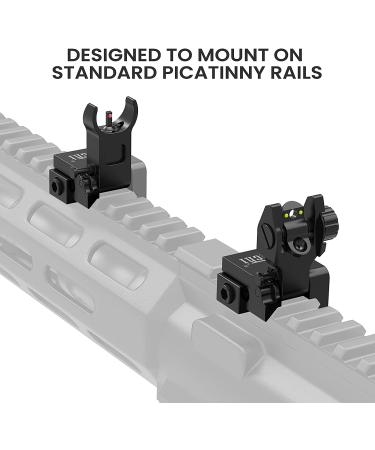 Feyachi S27 Fiber Optic Iron Sights Set with Red/Green Dot Picatinny Backup - Front & Rear Flip Up - Buy Online on SooperMarket.com