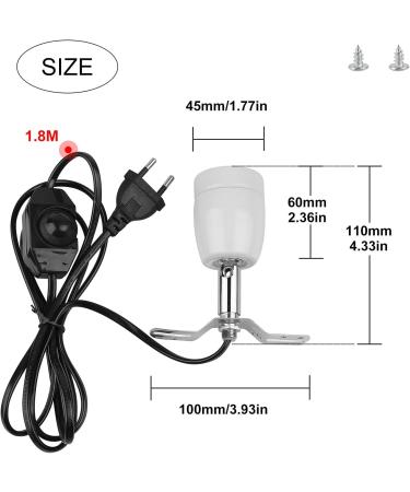 CPRosp Dimmable Heat Lamp for Reptiles - E27 Ceramic with 2 Spot Lamps 360 Rotatable 1.8m Cable - Perfect for Lizards & Turtles - Buy Online on SooperMarket.com