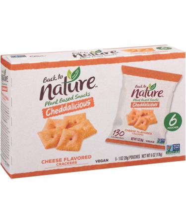 Back to Nature Non-GMO Crackers Cheddalicious 1 Ounce Grab & Go Bags 6 Count (Pack Of 4)