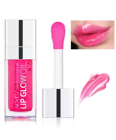 SBHEANGBA Moisturizing Lip Oil No-Sticky Gloss Tinted Balm Care Long Lasting Clear Liquid Lipsticks Plump Glow Oil For Dry Lip's Hydrating And Nourishing Pink Pack of 1