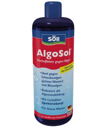 S ll 80708 Algosol 1 L - pond care against algae in the pond/high -effective pond care product/algae with light filter against pond algae floating algae 1l for 20 000 liters single