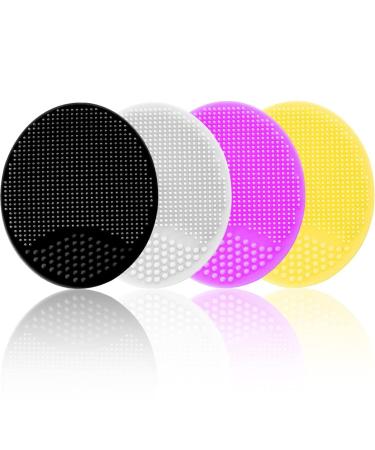 Face Scrubber Facial Exfoliator Face Scrub Brush Soft Face Brush Silicone Facial Cleansing Brush Face Exfoliator Blackhead Acne Pore Pad Cradle Cap Face Wash Brush for Deep Cleaning Skin 4 Pack Multicolor-B