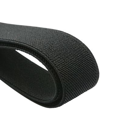 Strapcrafts 1-Inch by 5-Yard Black Colored Double-Side Twill Non-Roll Wowen Elastic 72300