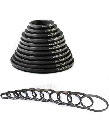 K&F Concept 11pc Metal Step Down Filter Adapter Rings Kit for Camera Lens - 43mm to 77mm Sizes Included - Buy Online on SooperMarket.com