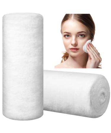 2 Rolls Cotton Roll for Cosmetic Application Product Removal 2.2 lb High Absorbent Soft Rolled Cotton Ball Multipurpose Cotton Use for Makeup Remover Salon Beauty Baby Care Pure Cotton Rolls