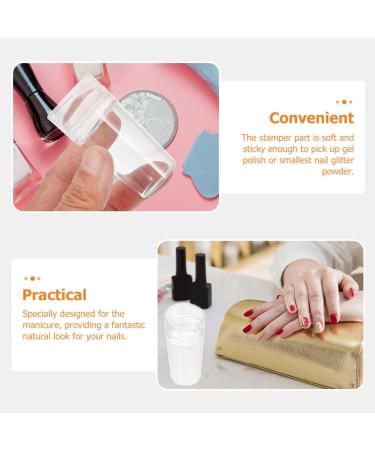 Healeved 3 Sets Nail Art Silicone Stamp Nail Stencils for Nail Art Reusable Silicone Spatula Turner French Tip Nail Tool French Nail Stamper Nail Stamp Kit Plastic Miss Template Frosted - Buy Online on SooperMarket.com