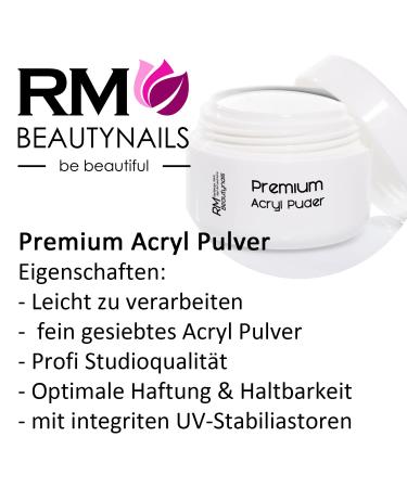RM Beautynails 35g Acrylic Powder - Studio Quality French White for Nail Design | 1 Pack - Perfect for Professional Nail Art - Buy Online on SooperMarket.com