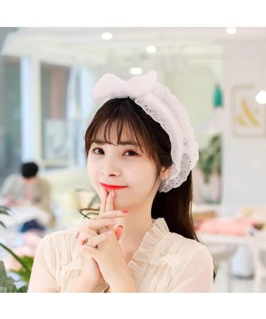 JSGHGDF Headband Plush Bows Solid Color Headband Ruffle Lace Soft Makeup Hairband -slip Elastic Headbands for Girls Women Orange - Buy Online on SooperMarket.com