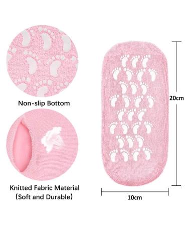 Moisturizing Gel Socks - 2 Pairs of Reusable Soft Socks with Essential Oil Treatment for Dry Skin Pink & Blue - Buy Online on SooperMarket.com