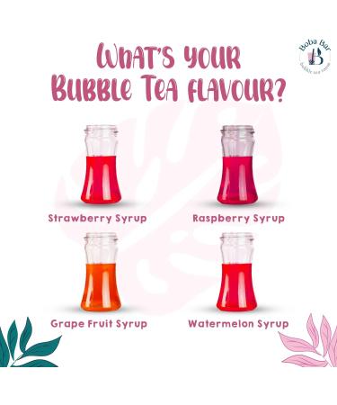 Boba Bar London Pink Paradise Fruit Bubble Tea Kit - 4 Flavours, Toppings, Pearls, Straws, Tea Bags, Recipe Cards - Buy Online on SooperMarket.com