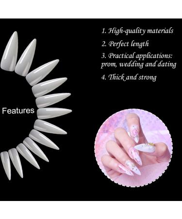 1200PCs Almond Shape Fake Nails - 12 Sizes Acrylic Nail Tips for Manicure & Nail Art - Clear & Natural Finish - Buy Online on SooperMarket.com