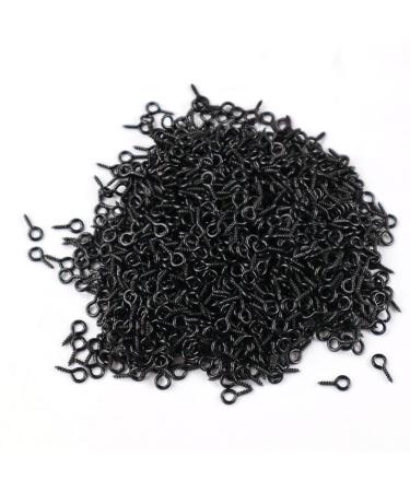 IDEALSV Black 1000 Pcs Small Screw Eye Pin Jewelry Making Eyelet Hook for Craft 10 x 5mm