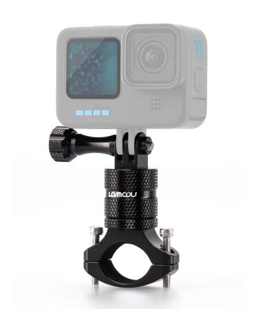 Lammcou action camera bike bracket for Go Pro metal bike handlebar holder fastening for hero 12 11 10 9 8 7 max yi insta-360 x2 actioncam tube rod holder bike handlebar mount black