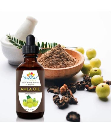 Tropical Holistic 4 oz Amla Oil - 100% Pure & Unrefined Indian Gooseberry Oil - Organic, Non-GMO - For Healthy Beard, Scalp & Split Ends - Buy Online on SooperMarket.com