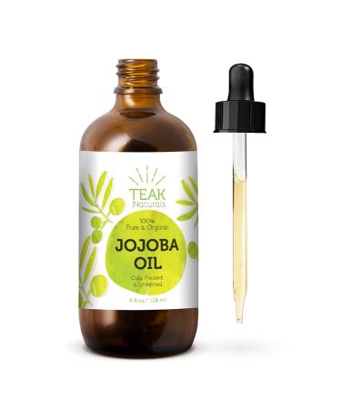 Cold Pressed Organic Jojoba Oil Natural Unrefined Pure Jojoba Oil Moisturizer for Skin Hair and Nails - 4 Ounces