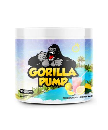 Yummy Sports Gorilla Pump Pre Workout Powder - Non Stim Pre Workout Supplement for Energy Boost for Energy Boost Focus and Pump - Sports Nutrition Pre-Workout Powder for Men & Woman - 255g 30 Servings - Pink Limonade