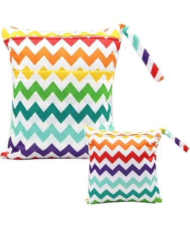 Egurs Diaper Bag - 1 Large & 1 Medium Wetbag in Rainbow Stripes | Perfect for On-The-Go - International Shipping Available - Buy Online on SooperMarket.com