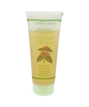 L'Erbolario Purifying Shampoo - Deep Cleanser for All Hair Types with Water Mint & Vitamin E | Deodorizing Peppermint Essential Oil - 6.7 Oz - Buy Online on SooperMarket.com