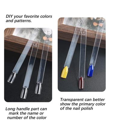 FHDUSRYO 300pcs Clear Nail Swatch Pop Sticks | Nail Colour Display Art Tips with Metal Rings - Ideal for Nail Salons & Beginners - Buy Online on SooperMarket.com