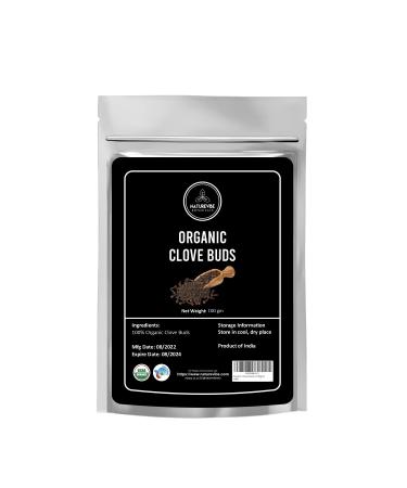 Naturevibe Botanicals Organic Clove Buds 3.53oz | Non-GMO and Gluten Free | Clove Whole Indian Spice | Adds Aroma and Flavor (100gm)