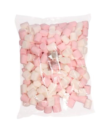 Sephra Large Marshmallows for Hot Chocolate- Gluten Free Chunky Barbeque Style Halal Marshmallows for Toasting Dipping & Topping- Pink & White Marshmallows 1kg Bulk Value Bag- 35 x 25mm Mallows