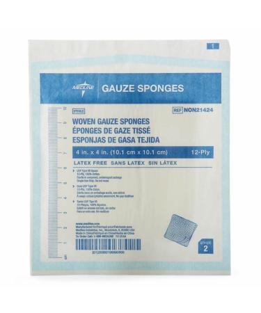 Medline Sterile Gauze Sponge 12 Ply 4x4 - 50 Count Pack - Buy Online on SooperMarket.com