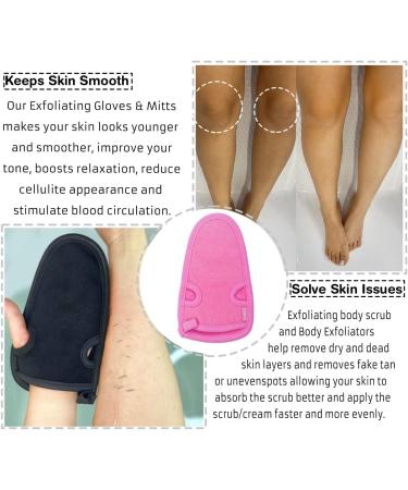 Bvanzo Exfoliating Glove for Dead Skin and Fake Tan Removal - Shower Mitt for Skin Refreshing and Cleansing - Pink - Buy Online on SooperMarket.com