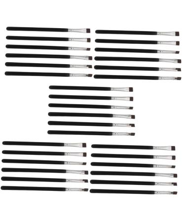 Baluue 30 Pcs Flat Eyebrow Brush Eyeliner Makeup Brush Flat Eyeliner Brush Eye Brush Artificial Fiber Black