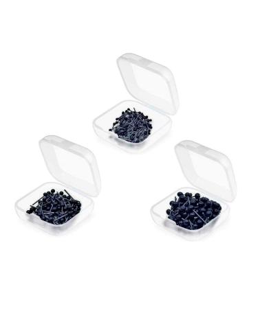 YsesoAi 300-Piece 2/3/4mm Mixed Mini Black Glass Eyes Kits Assortment for Needle Felting Bears Dolls Decoys Sewing (100Pcs Per Size  3 Size)