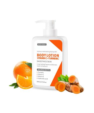 Trendyfave Turmeric Body Lotion Body Moisturiser With Turmeric And Vitamin C Remove Dark Spots Moisturizing Body Lotion for Dry Skin Body Skin Care Smooth Skin Large-capacity 200ml