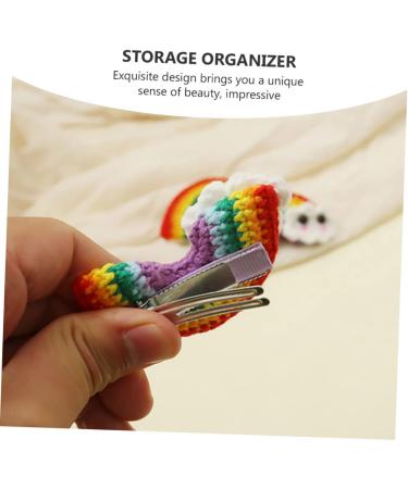 ABOOFAN 2 Pairs Rainbow Barrettes Snap Side Clamp Snap Hair Clip Colorful Hair Clips Rainbow Eardrop Props Kid Crafts Supplies Cotton Rainbow Pendant Girl Cartoon Alloy Flower Hairpin - Buy Online on SooperMarket.com