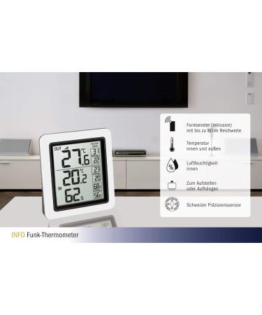 Buy TFA Dostmann Info Radio Thermometer 30:3065.02 | Indoor & Outdoor Temperature Measurement | Accurate & Reliable - Buy Online on SooperMarket.com