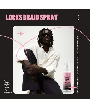 immetee Locks Braid Spray Hair Spray for Braids Locks Twists and Cornrows Refresh Itchy & Dry Scalp Moisturizes High Shine for Dull Hair. 150ml/5.07fl.oz - Buy Online on SooperMarket.com