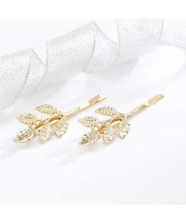 Olbye Leaf Hair Clip Set - Dainty Gold Barrette Pins for Women and Girls - Buy Online on SooperMarket.com