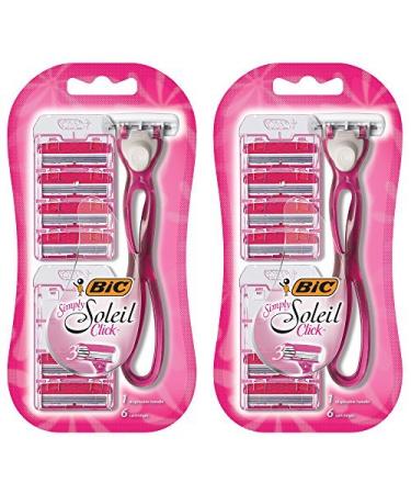 BIC Simply Soleil Click Womens Disposable Razor, Pink, 12 Pack