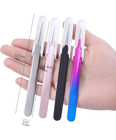 Stainless Steel Eyebrow & Eyelash Tweezers - Antistatic Curved/Straight Tongs for Extensions - Buy Online on SooperMarket.com