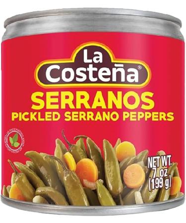 La Costena Serrano Whole Chillies 199g (Pack 10) / Mexican Serrano Hot Spicy Chilli Peppers Canned Chillies Bulk - Buy Online on SooperMarket.com
