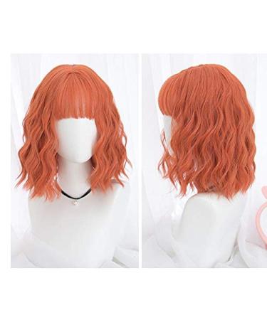 BGHJUE Short Orange Wig - 35cm Full Straight Bob 80% Density Colored Frontal Wigs for Women - International Shipping Available - Buy Online on SooperMarket.com