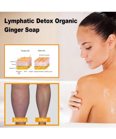 LICHENGTAI Ginger Bar Soap Lymphatic Detox Organic Ginger Bath Soap Natural Organic Ginger Soap Bar for Swelling and Pain Relief Natural Lymphatic Drainage Ginger Soap for All Skin Types - Buy Online on SooperMarket.com