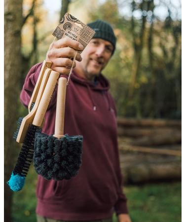 Peatys Eco-Friendly Bicycle Cleaning Brush Set - Durable Beech Wood Brushes for Mountain, Road, and Gravel Bikes - Includes Drivetrain and Tyre Brushes - Buy Online on SooperMarket.com