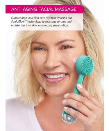 PMD Clean - Smart Facial Cleansing Device with Silicone Brush & Anti-Aging Massager in Teal | International Shipping Available - Buy Online on SooperMarket.com