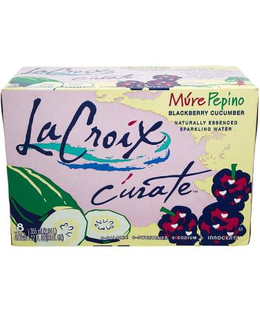 LaCroix (8 Pack) C rate M re Pepino Sparkling Water Blackberry Cucumber 12oz Slim Cans Naturally Essenced 0 Calories 0 Sweeteners 0 Sodium 12 Fl Oz (Pack of 8) M re Pepino "Blackberry Cucumber"