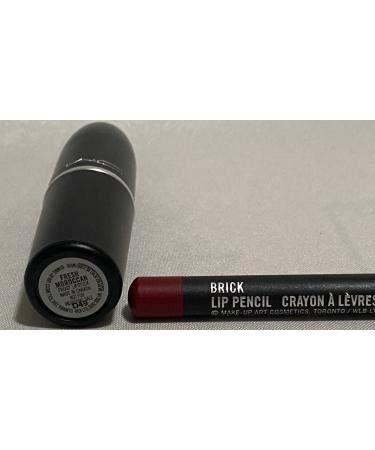 M.A.C. Cosmic Lip Duo RED Set: Frost Lipstick in FRESH MOROCCAN & Lip Pencil in BRICK - Buy Online on SooperMarket.com