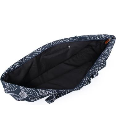 Large Yoga Mat Bag for Extra Thick Exercise Mats - Navy Blue Leaves | Mat Carrier with Carrying Strap and Large Pocket for Men and Women - Buy Online on SooperMarket.com