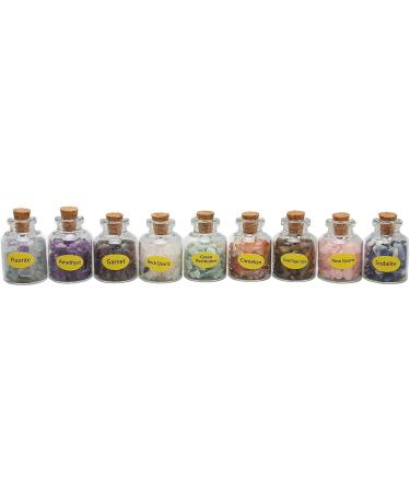 Chip Stones Set - Exquisite Colors in Glass Containers | 9 Mini Stone Bottles for DIY Projects - Portable & Versatile - Buy Online on SooperMarket.com