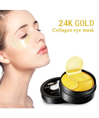 24K Gold Under Eye Patches - Reduce Dark Circles & Puffiness | Hydrating Eye Masks for Wrinkles - 30 Pairs (60 Count - Buy Online on SooperMarket.com