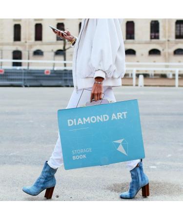 TTPOLONG A3 Diamond Painting Storage Book - Blue Diamond Art Portfolio with 30 Clear Plastic Sleeves - 16.8X12.5 Inch Organizer for Diamond Painting Supplies - Buy Online on SooperMarket.com