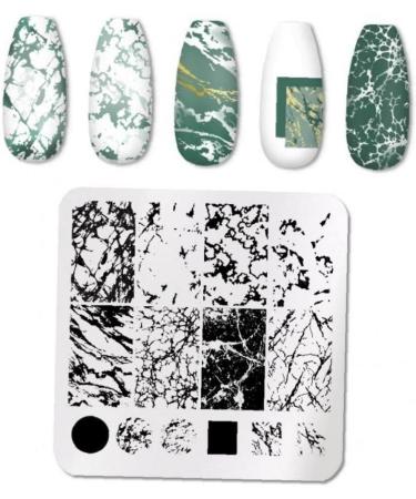 Nail Stamping Plate Set - Leaf Design & Lines Theme | Nail Art Stencil for Perfect Manicure | International Shipping Available - Buy Online on SooperMarket.com