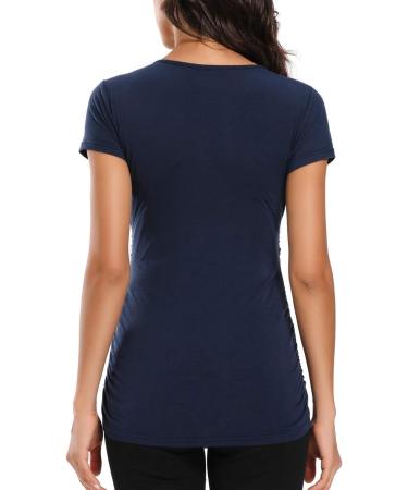Love2Mi Maternity Nursing Shirt - Short Sleeve V-Neck T-Shirt - Navy - Size L - Buy Online on SooperMarket.com