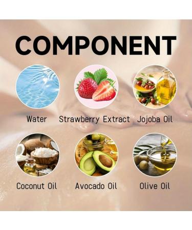 Buy 120ml Organic Strawberry Shortcake Body Juice Oil | Moisturizing & Massage Oil for Men & Women | Natural Strawberry Scent - Buy Online on SooperMarket.com